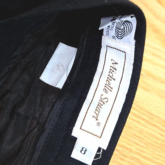 Vintage Michelle Stuart women's Black wool pencil skirt - Picture 3 of 9